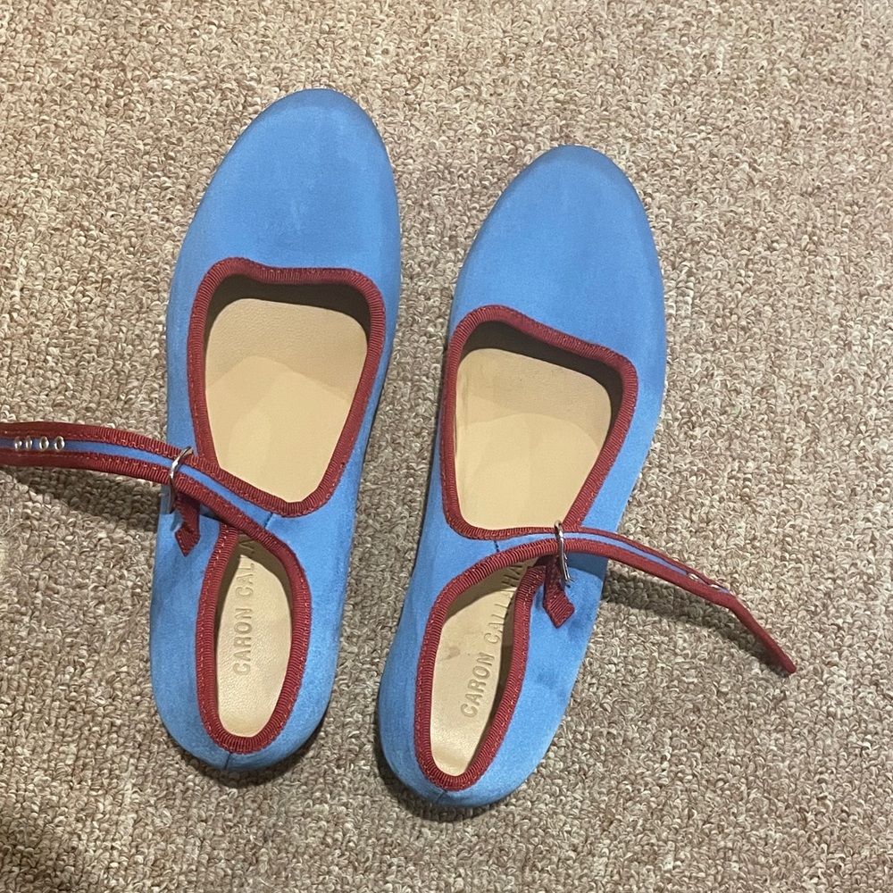 Caron Callahan Blue and Red Flats - Picture 4 of 5